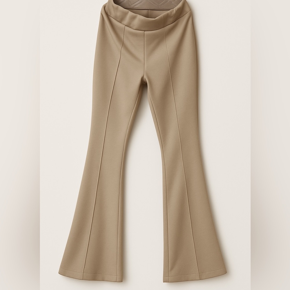 WOW Couture Tan Flare Pants with Tailored Fit